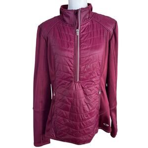 Champion 1/4 Zip Pullover Women's XL Burgundy Duo Dry Thumb Holes Venture Warm